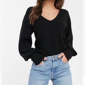Black V neck Sweater